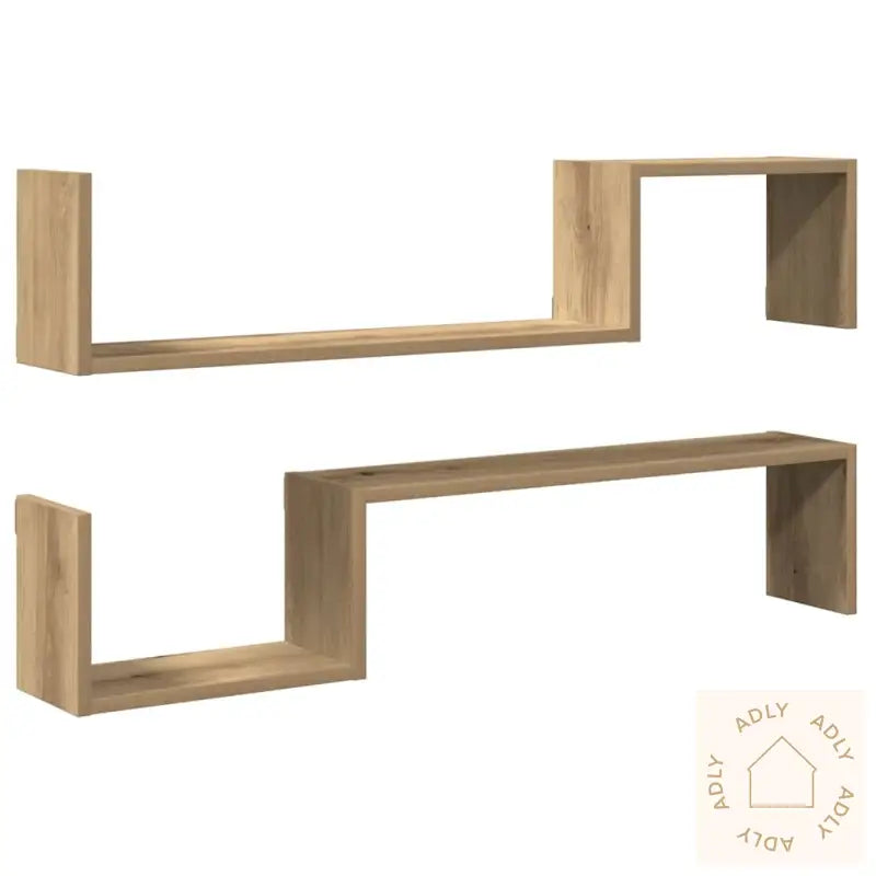Vegghyller 2 Stk Artisan Eik 100X15X20 Cm Konstruert Tre
