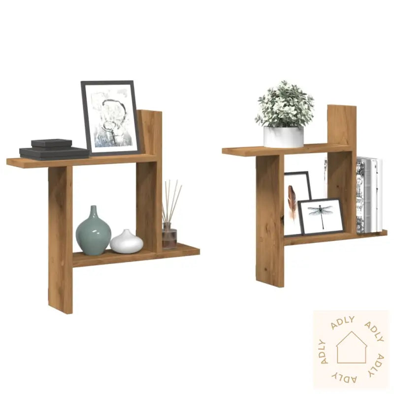 Vegghyller 2 Stk Artisan Eik 50X12X50 Cm Konstruert Tre
