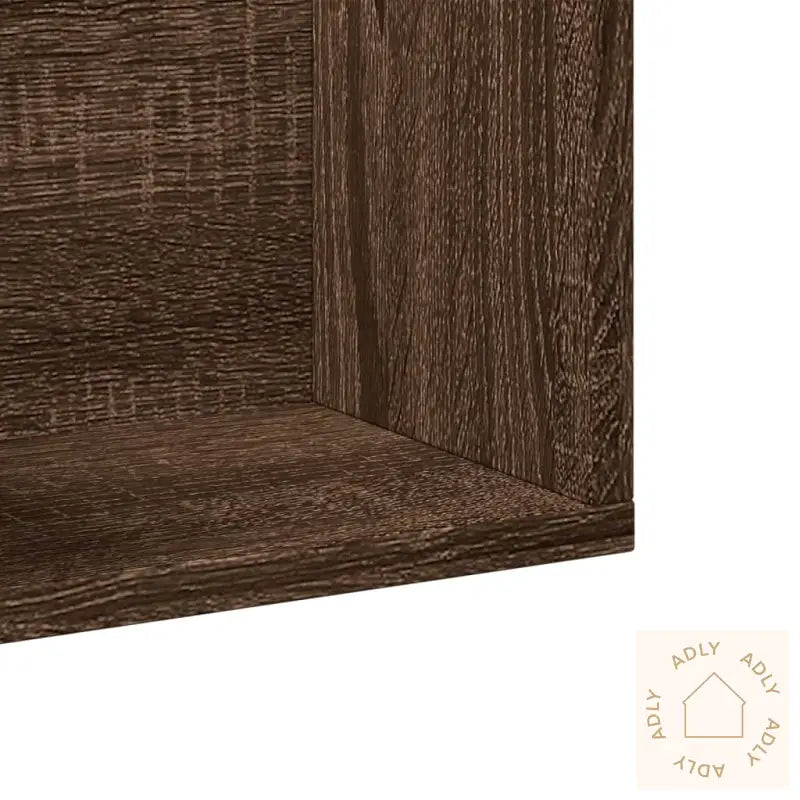 Veggskap 2 Stk Brun Eik 99X18X16,5 Cm Konstruert Tre