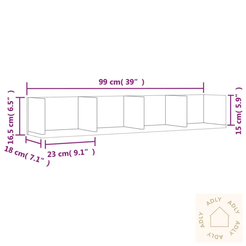 Veggskap 2 Stk Brun Eik 99X18X16,5 Cm Konstruert Tre