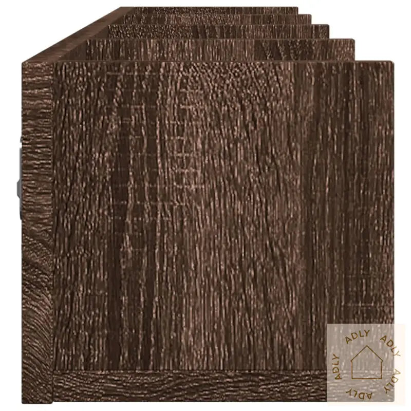 Veggskap 2 Stk Brun Eik 99X18X16,5 Cm Konstruert Tre