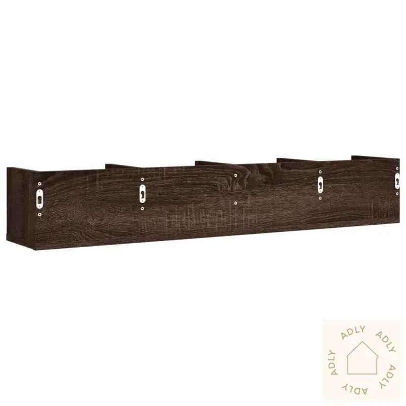 Veggskap 2 Stk Brun Eik 99X18X16,5 Cm Konstruert Tre