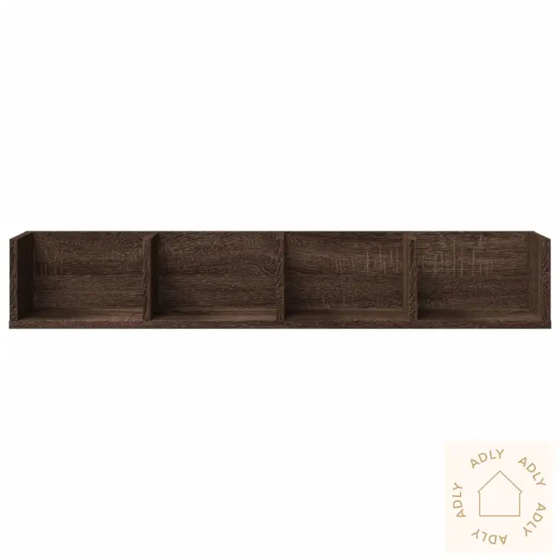 Veggskap 2 Stk Brun Eik 99X18X16,5 Cm Konstruert Tre