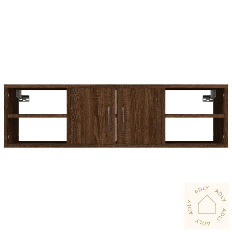 Vegghylle Brun Eik 102X30X29 Cm Konstruert Tre