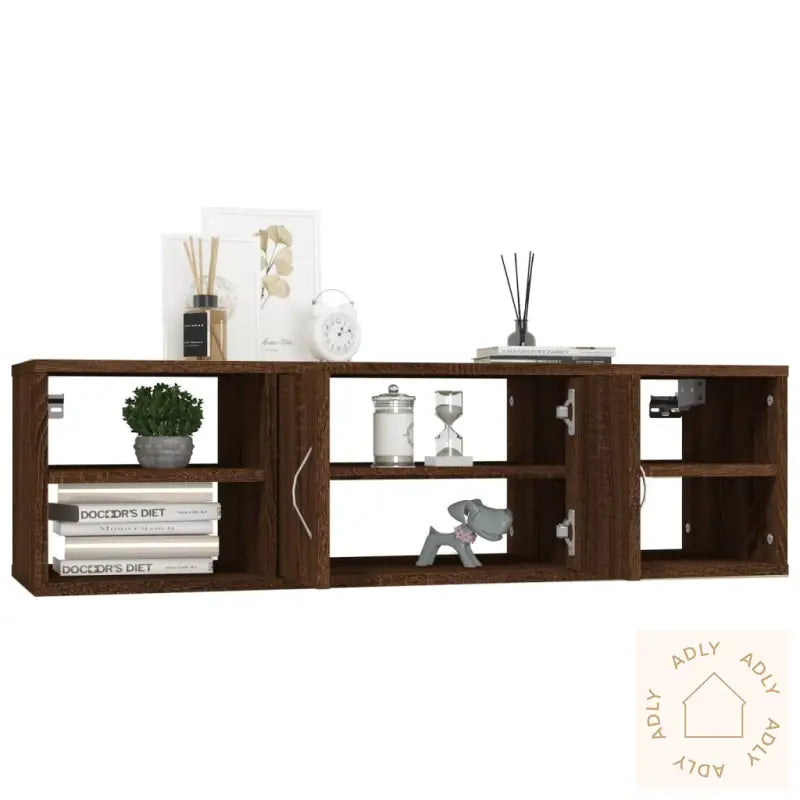 Vegghylle Brun Eik 102X30X29 Cm Konstruert Tre