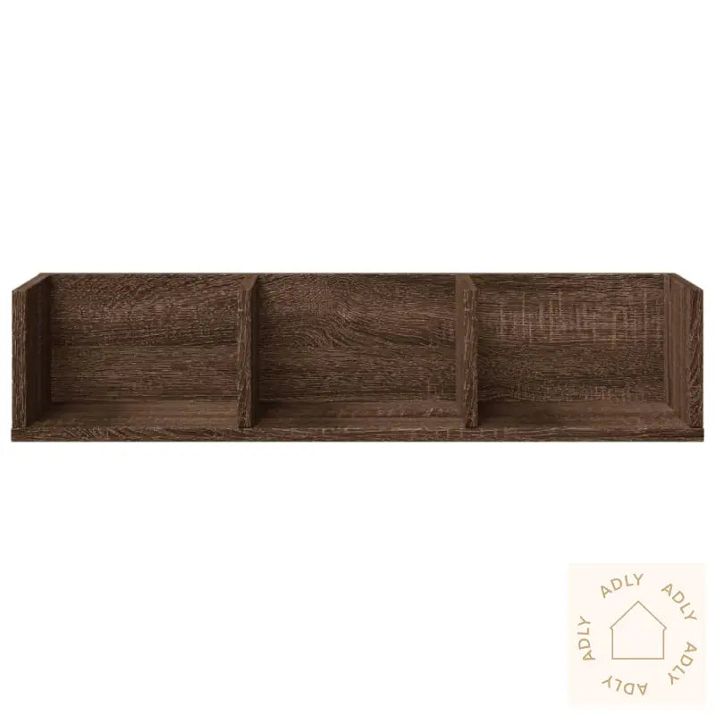 Veggskap 2 Stk Brun Eik 75X18X16,5 Cm Konstruert Tre