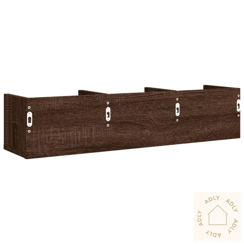 Veggskap 2 Stk Brun Eik 75X18X16,5 Cm Konstruert Tre