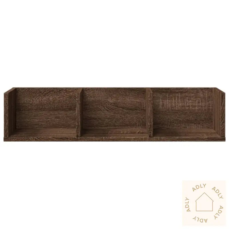 Veggskap Brun Eik 75X18X16,5 Cm Konstruert Tre
