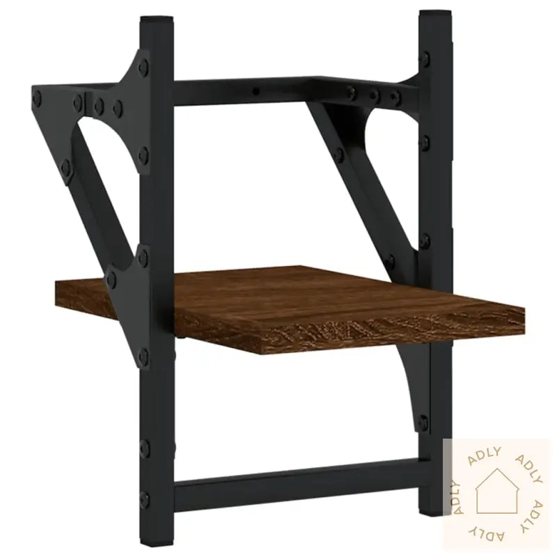 Vegghyller Med Stenger 2 Stk Brun Eik 20X25X30 Cm