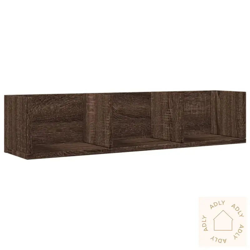 Veggskap Brun Eik 75X18X16,5 Cm Konstruert Tre