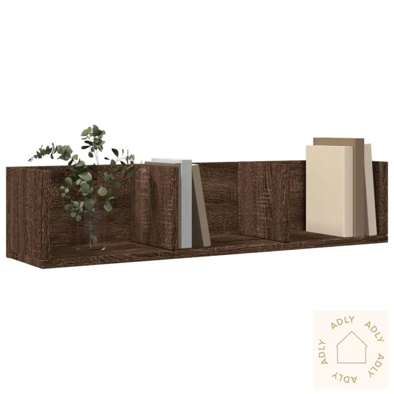 Veggskap Brun Eik 75X18X16,5 Cm Konstruert Tre