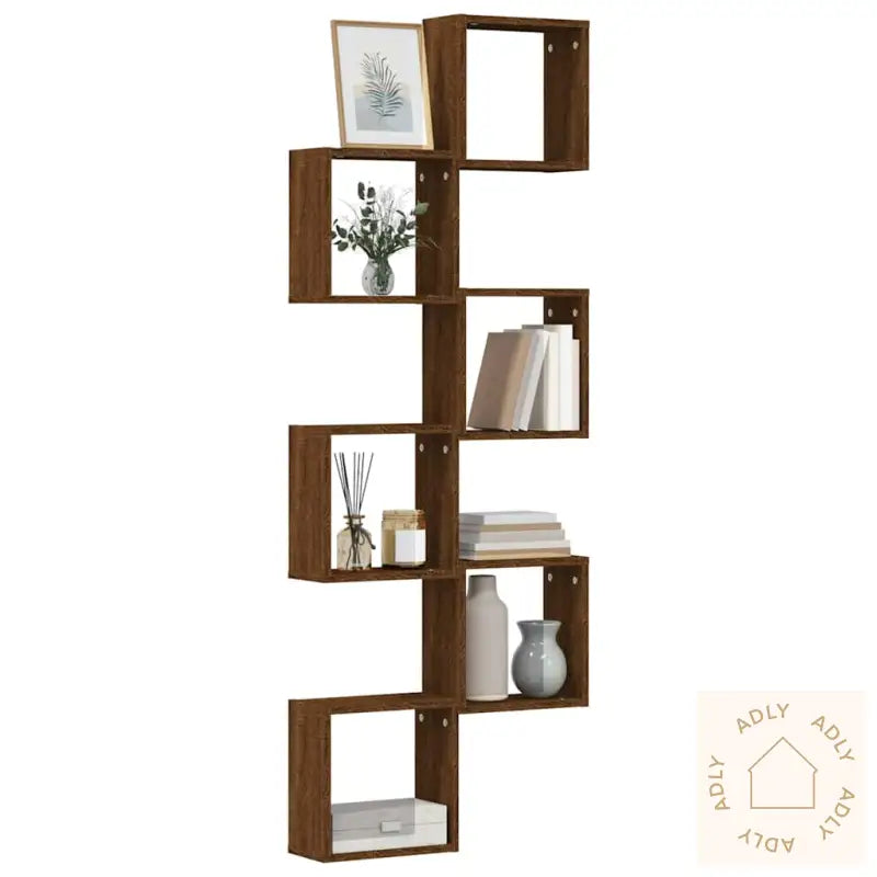 Vegghyller Kubeformet 6 Stk Brun Eik 30X15X30 Cm