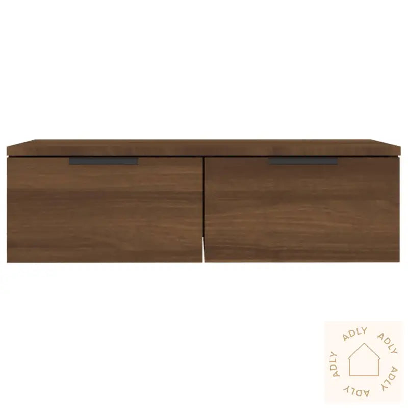 Veggskap 2 Stk Brun Eik 68X30X20 Cm Konstruert Tre
