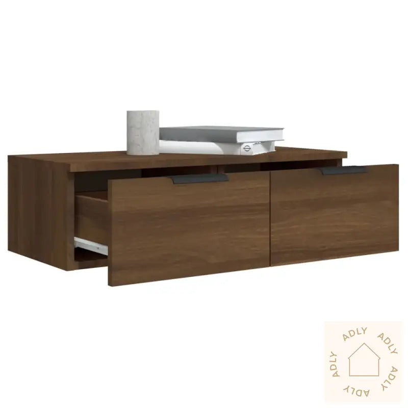 Veggskap 2 Stk Brun Eik 68X30X20 Cm Konstruert Tre