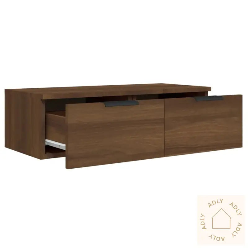 Veggskap 2 Stk Brun Eik 68X30X20 Cm Konstruert Tre