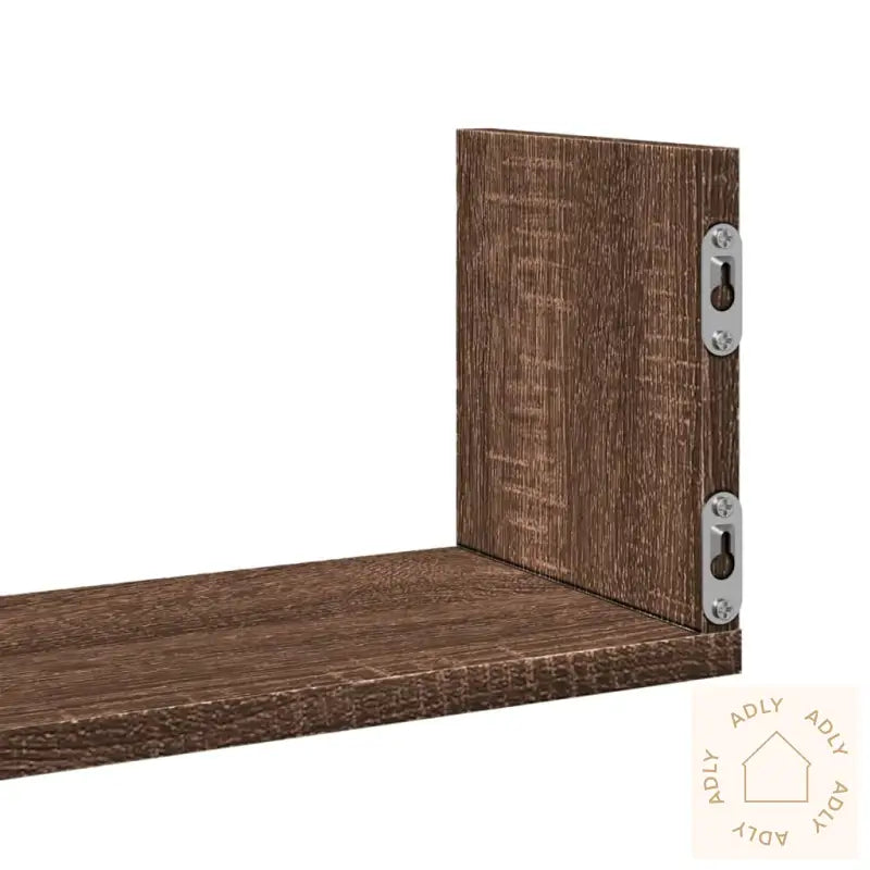Vegghyller 3 Stk Brun Eik 80X18X18 Cm Konstruert Tre