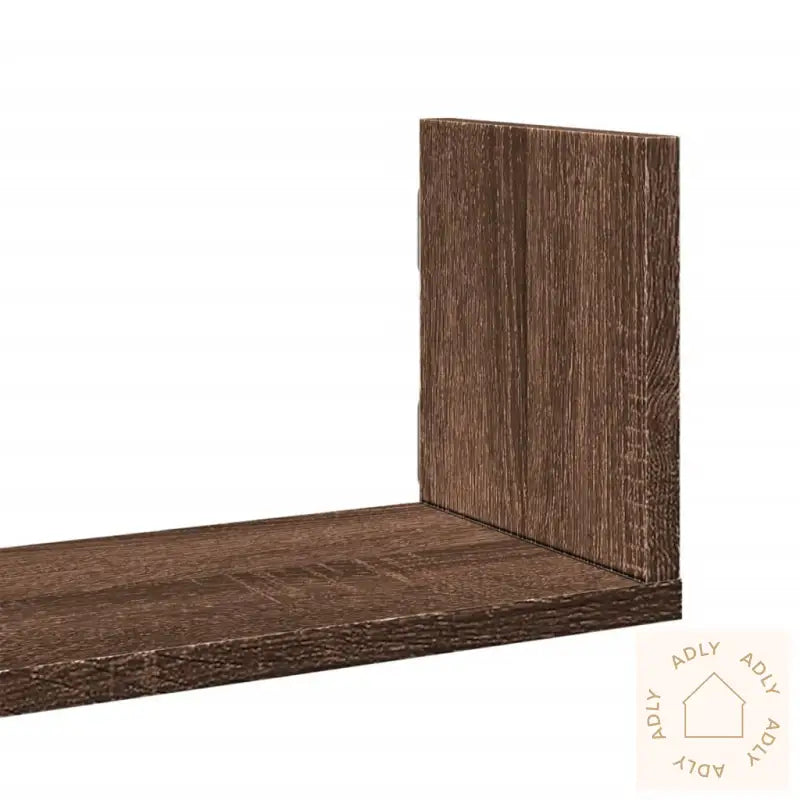 Vegghyller 3 Stk Brun Eik 80X18X18 Cm Konstruert Tre