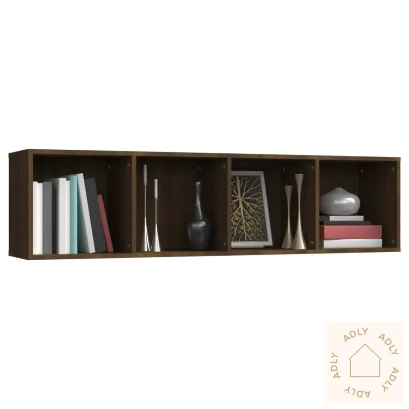 Bokhylle/Tv-Benk Brun Eik 143X30X36 Cm Konstruert Tre