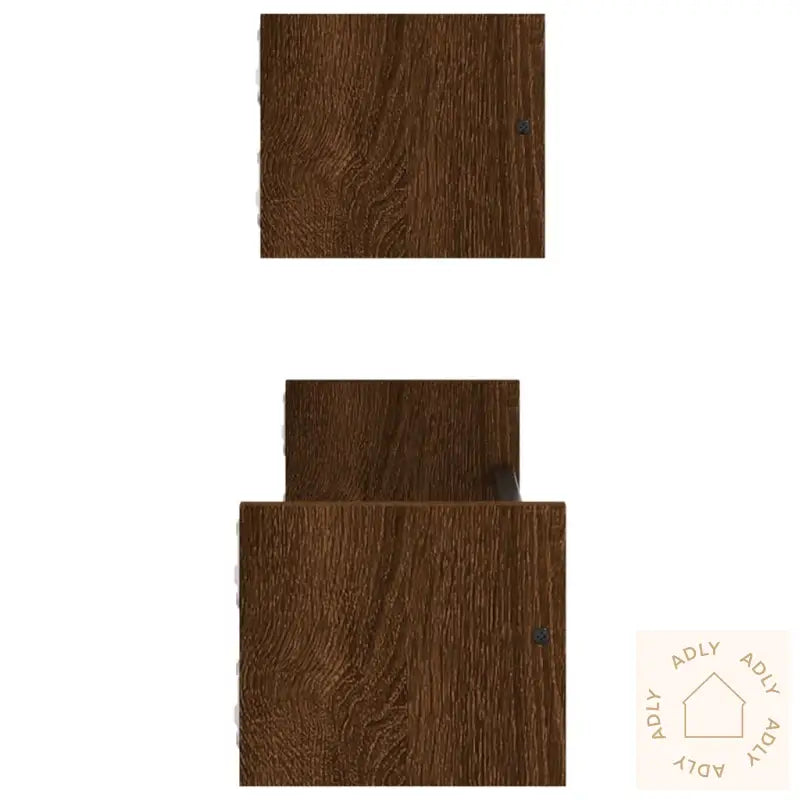 Vegghyller Med Stenger 2 Stk Brun Eik 60X16X14 Cm