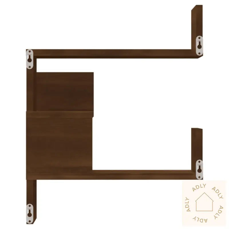 Vegg Hjørnehyller 2 Stk Brun Eik 40X40X50 Cm Konstruert Tre