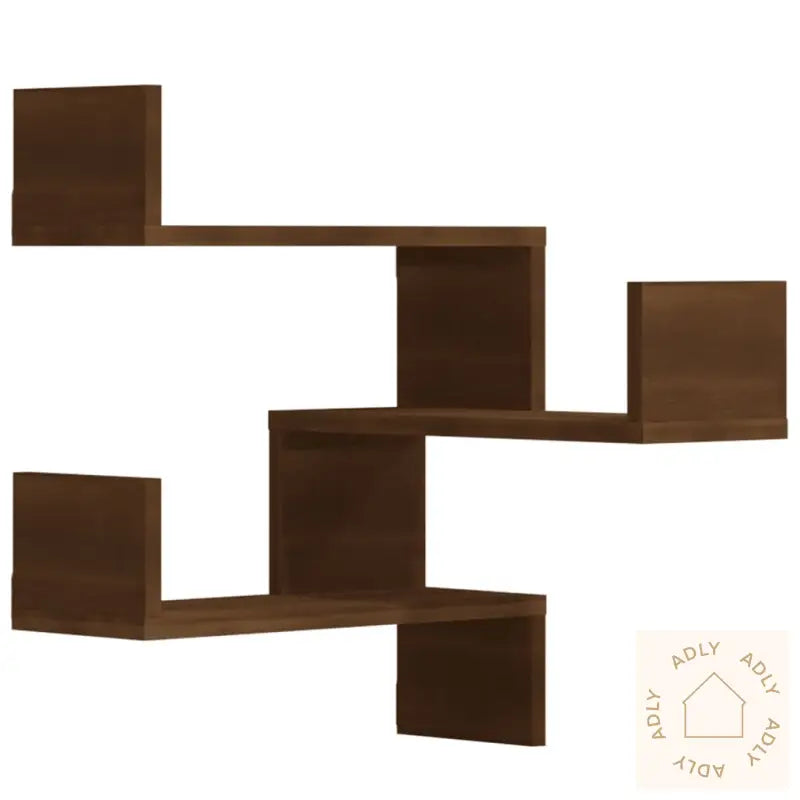 Vegg Hjørnehyller 2 Stk Brun Eik 40X40X50 Cm Konstruert Tre