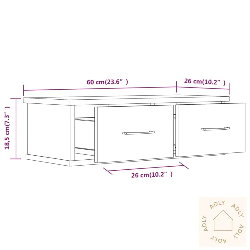 Tv-Benk Brun Eik 60X26X18,5 Cm Konstruert Tre