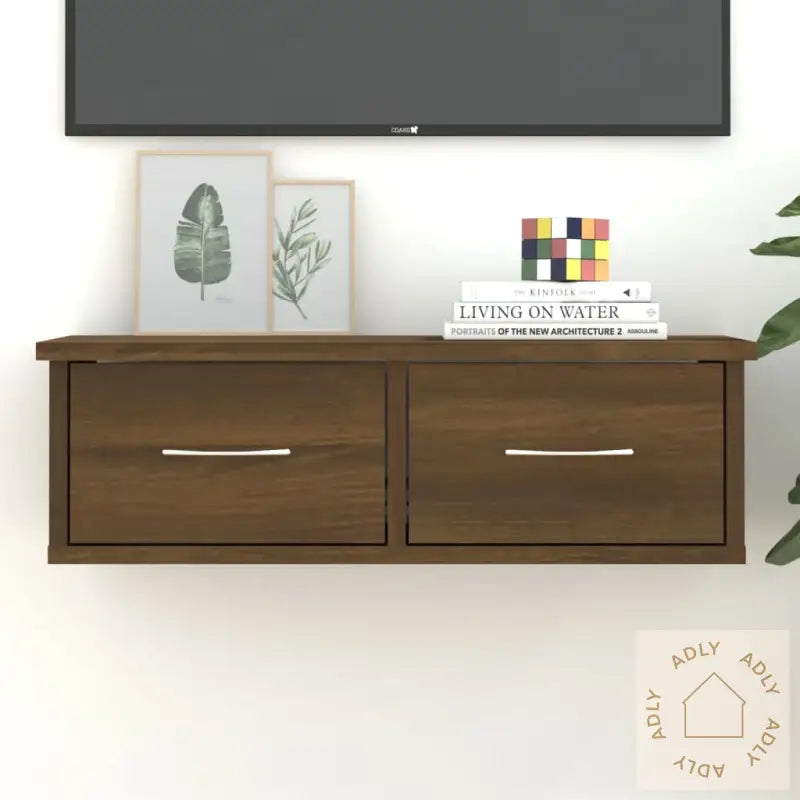 Tv-Benk Brun Eik 60X26X18,5 Cm Konstruert Tre