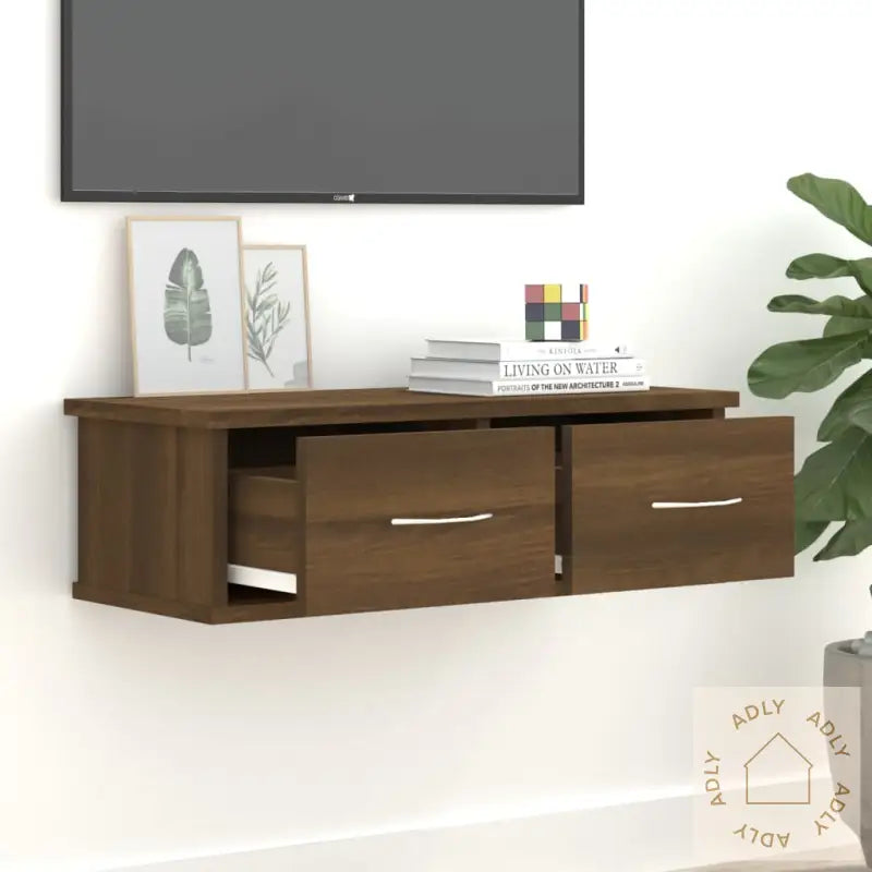 Tv-Benk Brun Eik 60X26X18,5 Cm Konstruert Tre