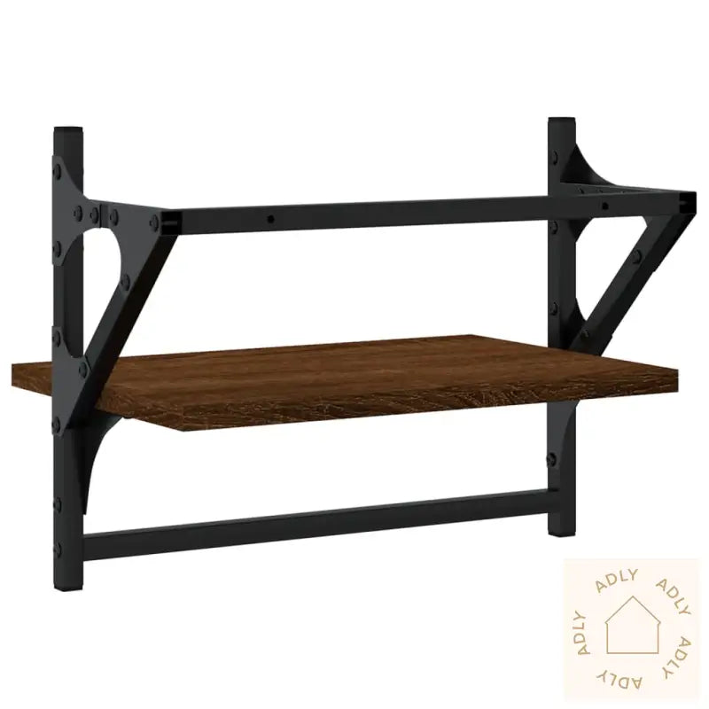 Vegghyller Med Stenger 2 Stk Brun Eik 40X25X30 Cm