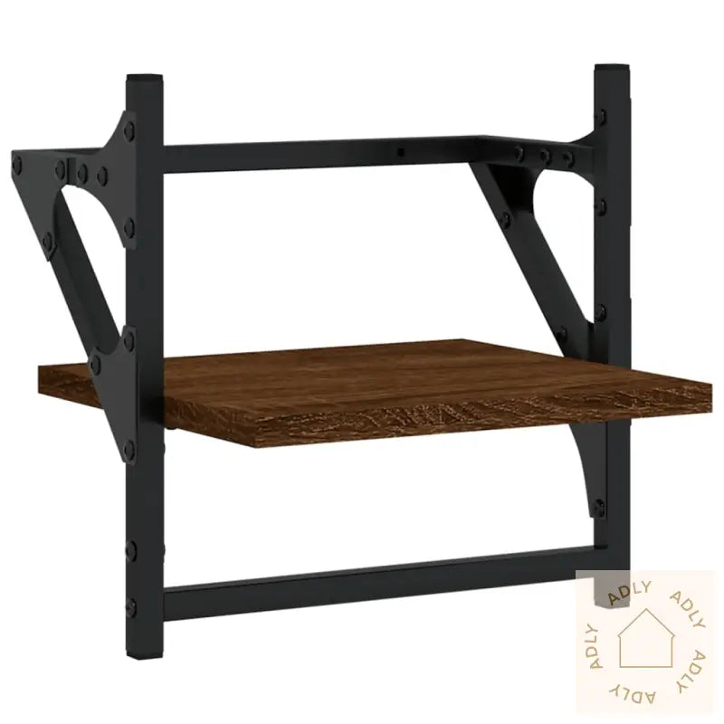 Vegghyller Med Stenger 2 Stk Brun Eik 30X25X30 Cm