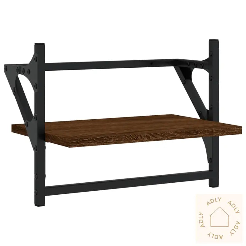 Vegghyller Med Stenger 2 Stk Brun Eik 40X25X30 Cm