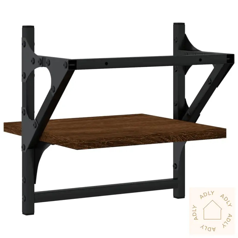 Vegghyller Med Stenger 2 Stk Brun Eik 30X25X30 Cm