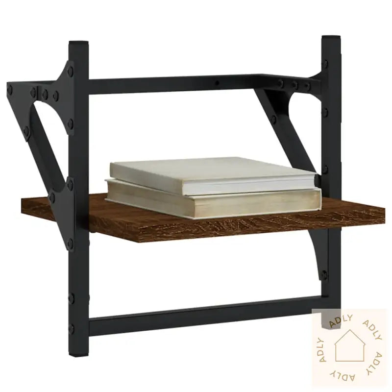 Vegghyller Med Stenger 2 Stk Brun Eik 30X25X30 Cm