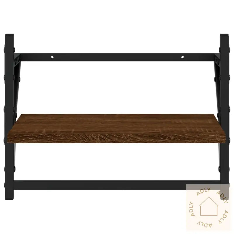 Vegghyller Med Stenger 2 Stk Brun Eik 40X25X30 Cm
