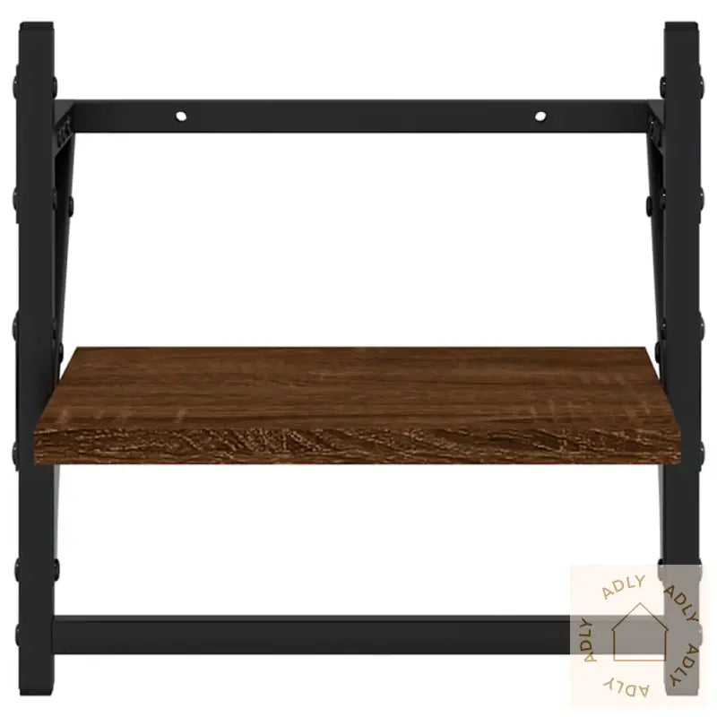 Vegghyller Med Stenger 2 Stk Brun Eik 30X25X30 Cm