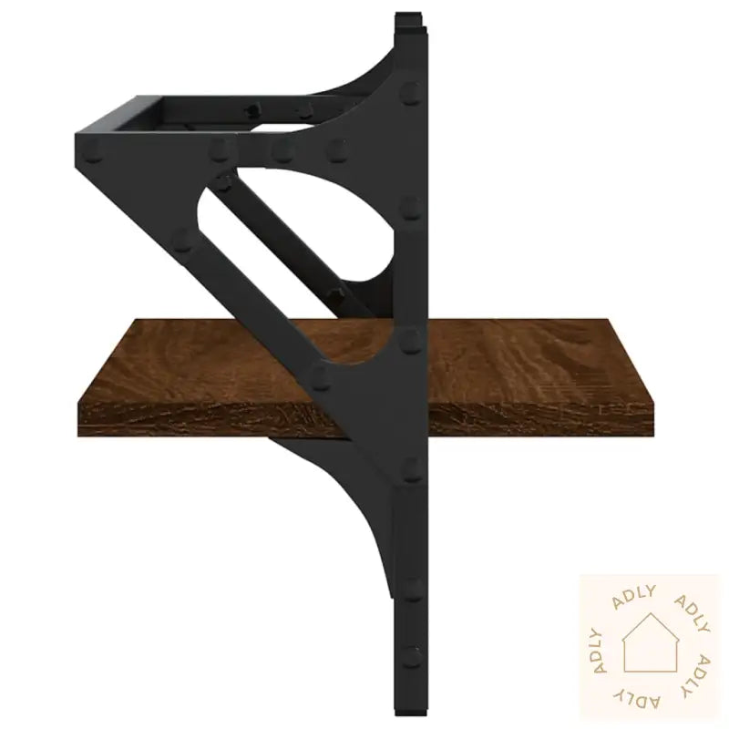 Vegghyller Med Stenger 2 Stk Brun Eik 40X25X30 Cm