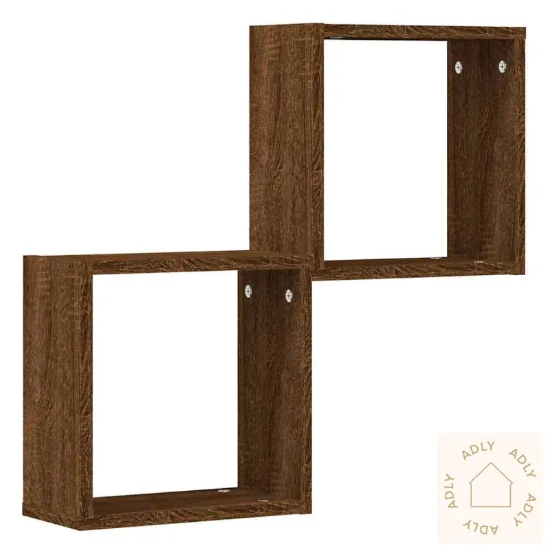 Vegghyller Kubeformet 2 Stk Brun Eik 30X15X30 Cm