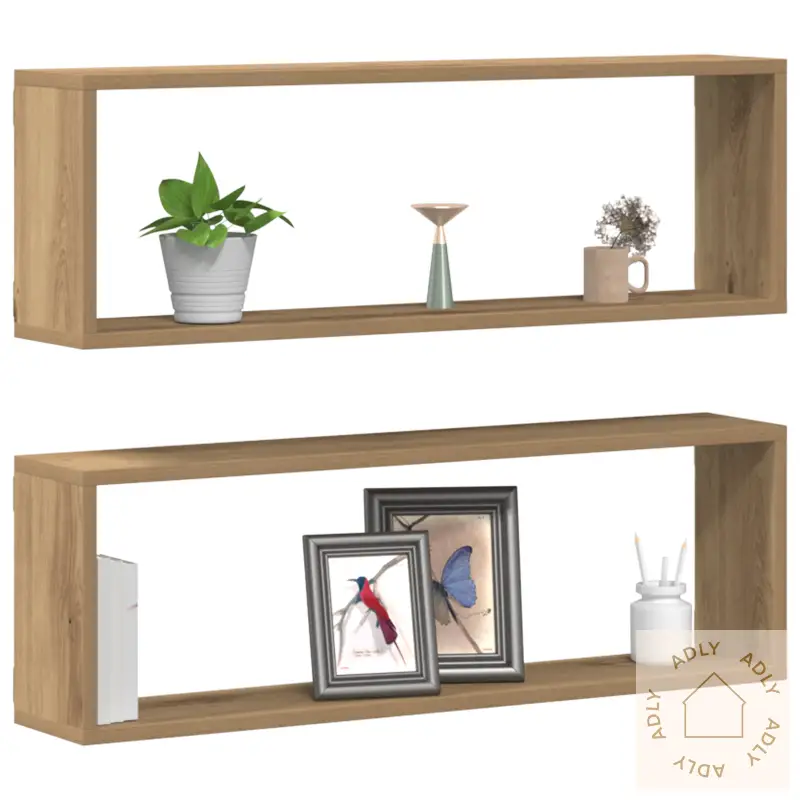 Vegghyller 2 Stk Artisan Eik 80X15X26 Cm Laget Av Tre