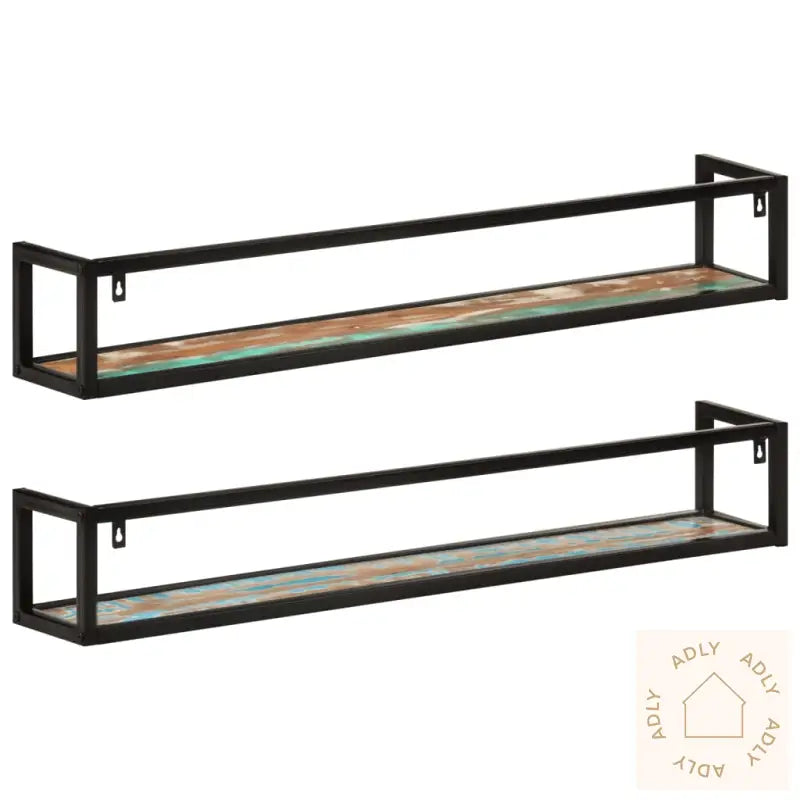 Vegghyller 2 Stk 110X17X17 Cm Gjenvunnet Heltre Og Jern
