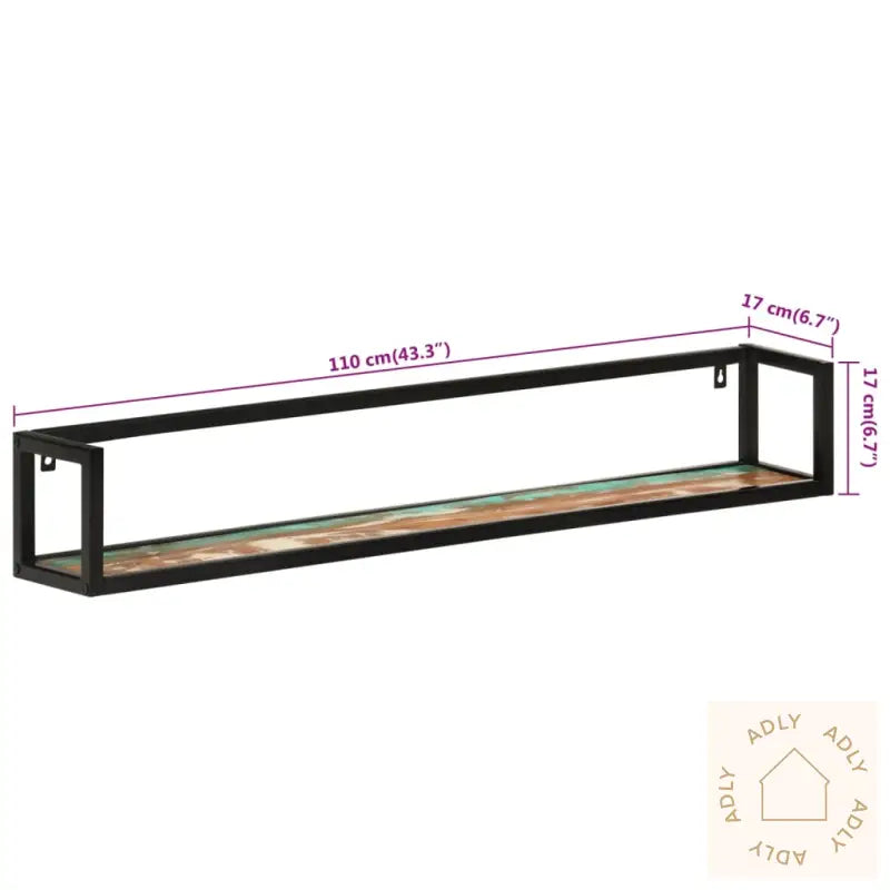 Vegghyller 2 Stk 110X17X17 Cm Gjenvunnet Heltre Og Jern