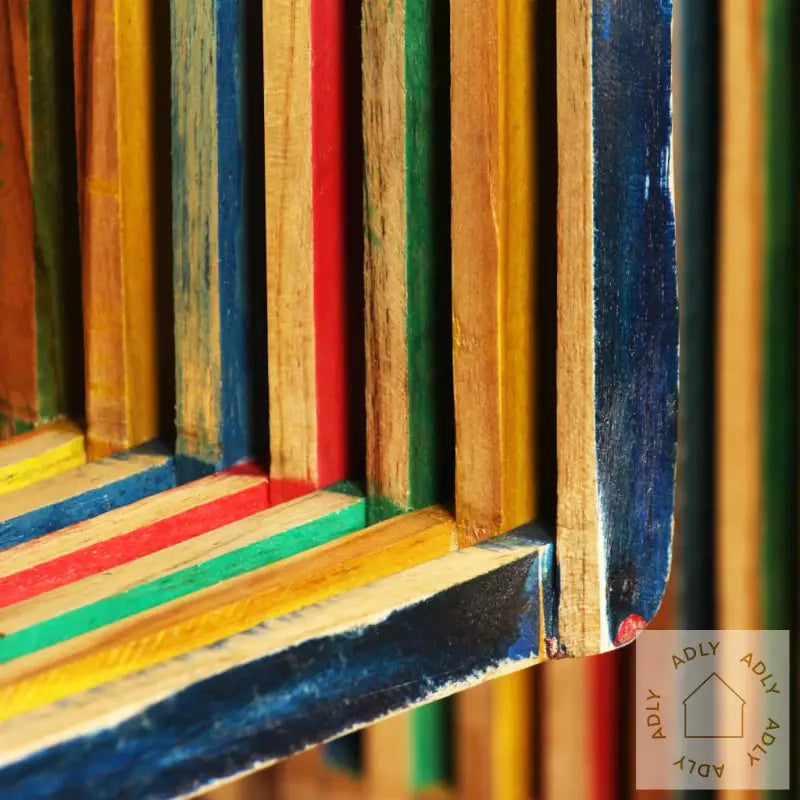 Vegghyllesett 3 Deler Gjenvunnet Heltre Teak Flerfarget