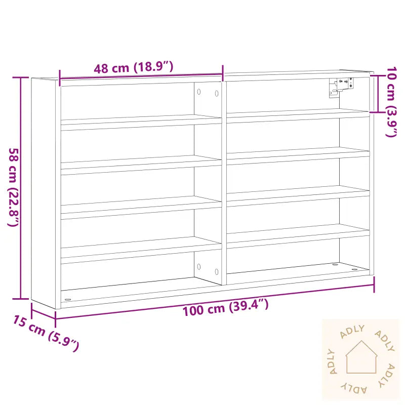 Vitrine Cabinet Gamle Treverk 100X15X58 Cm Konstruert Tre