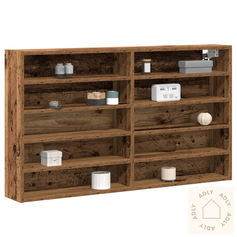 Vitrine Cabinet Gamle Treverk 100X15X58 Cm Konstruert Tre