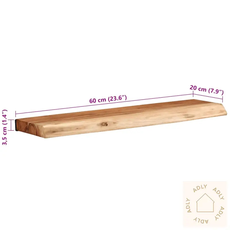 Vegghyller 2 Stk 60X20X3,5 Cm Heltre Akasie