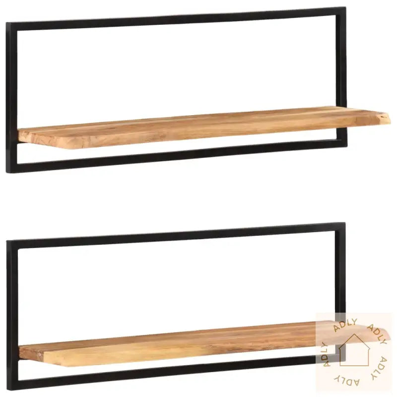 Vegghyller 2 Stk 100X24X35 Cm Heltre Akasie Og Stål
