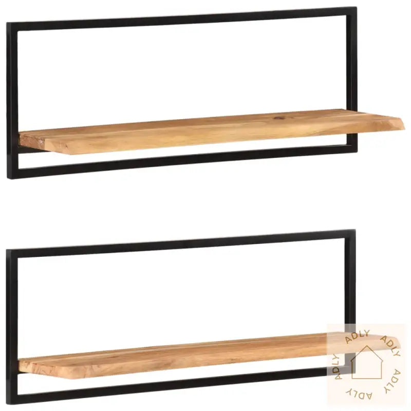 Vegghyller 2 Stk 100X24X35 Cm Heltre Akasie Og Stål