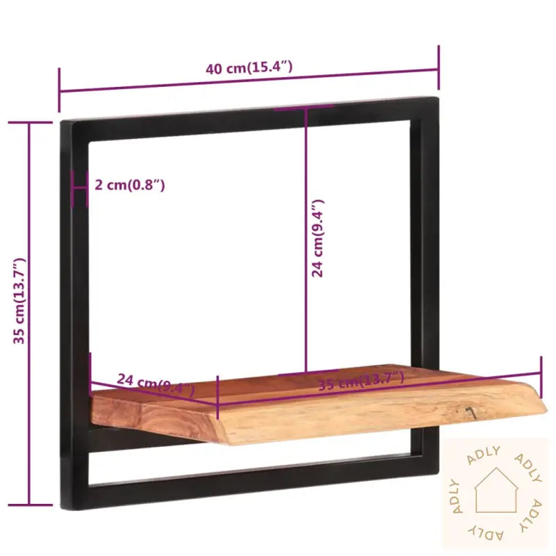 Vegghyller 2 Stk 40X24X35 Cm Heltre Akasie Og Stål