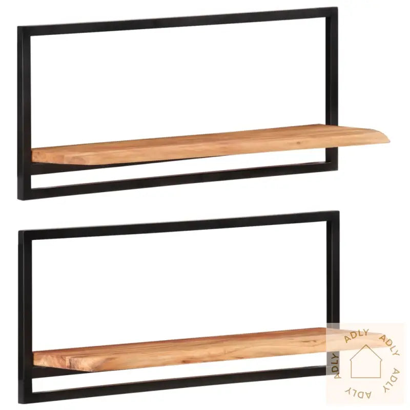 Vegghyller 2 Stk 80X25X35 Cm Heltre Akasie Og Stål