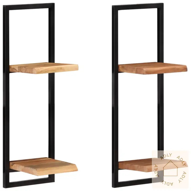 Vegghyller 2 Stk 25X25X75 Cm Heltre Akasie Og Stål
