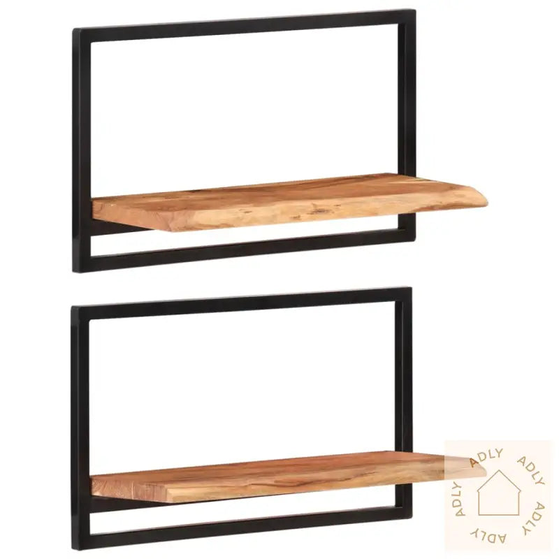 Vegghyller 2 Stk 60X25X35 Cm Heltre Akasie Og Stål